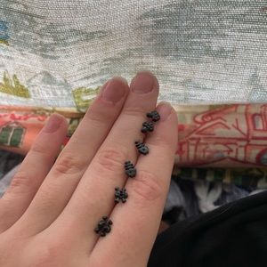Tiny black earrings
